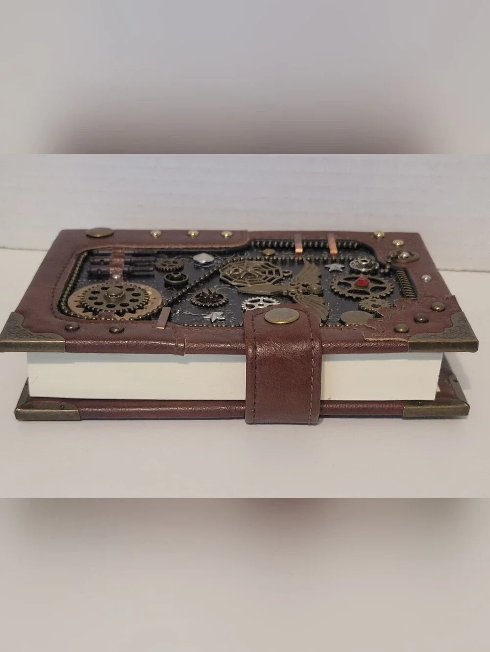 Handmade Steampunk Notebook Leather Journal with bookmark